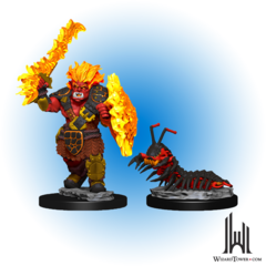 WARDLINGS RPG FIGURE - FIRE ORC / FIRE CENTIPEDE