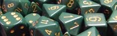 Opaque - Polyhedral 7-Die Set - Dusty Green / gold