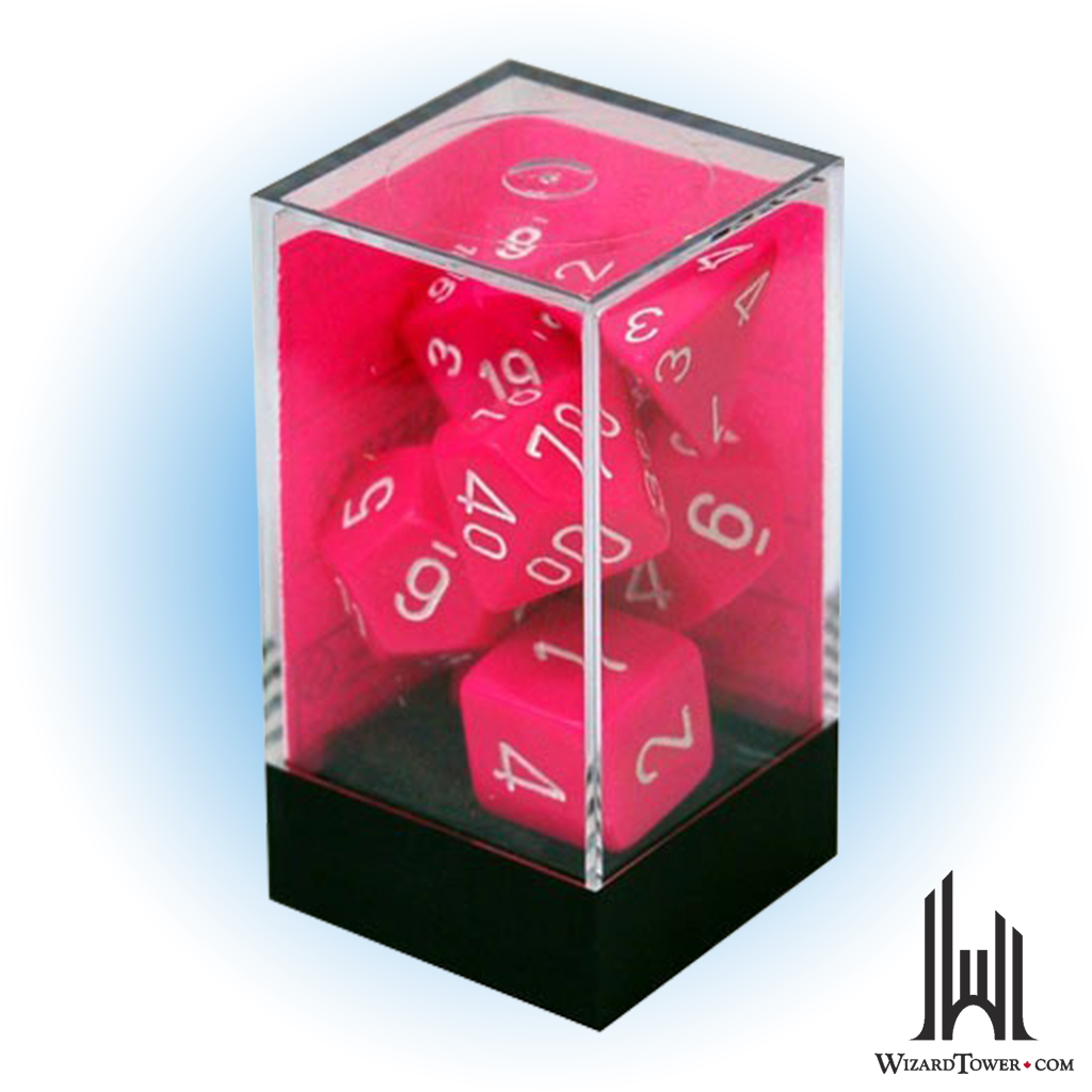 Opaque: Polyhedral 7-Die Set Pink/White