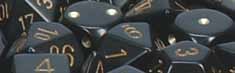 Dice Set - Opaque Black / Gold 7ct