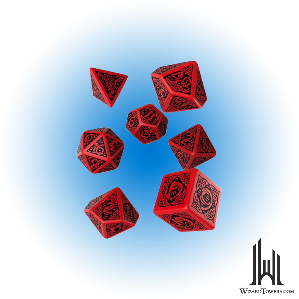 Dice Set - Celtic Black / Red 7ct