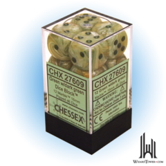 Marble - 16mm d6 Dice Block - Green / Dark Green