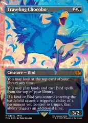 Traveling Chocobo (0551c) (Borderless) (Blue) - Neon Ink