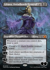 Liliana, Dreadhorde General (0419) (Borderless) - Mana Foil