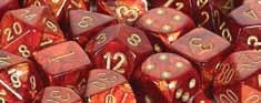 Scarab - Polyhedral 7-Die Set - Scarlet / gold