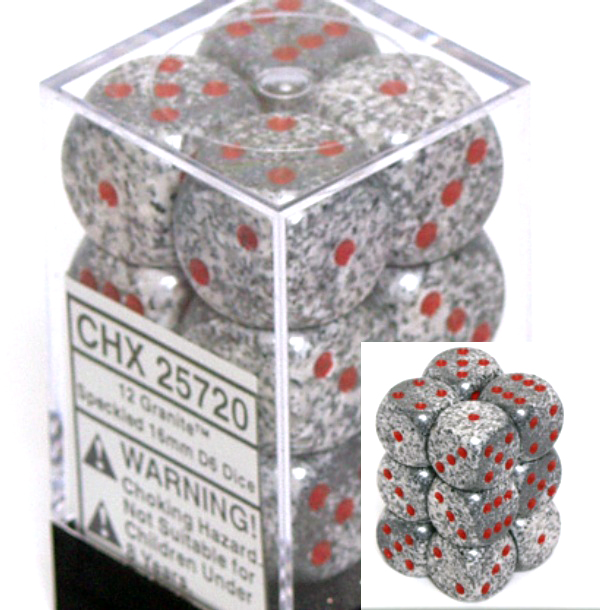 Speckled - 16mm Dice Block - Granite