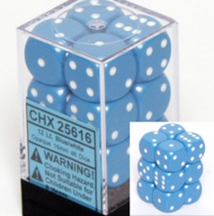 Opaque - 16mm Dice Block - Light Blue / white