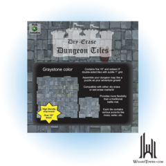 DRY ERASE GRAYSTONE DUNGEON TILES (5) 10