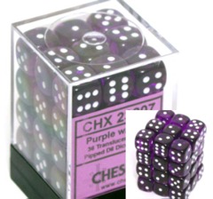 Translucent - 12mm Dice Block - Purple / white