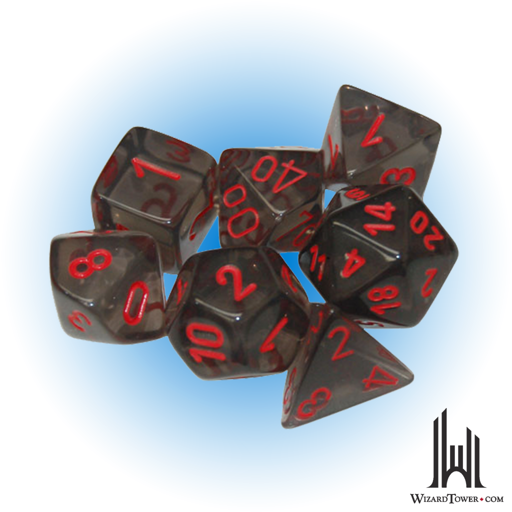 Translucent - 7-Die Set Polyhedral - Smoke / Red