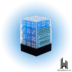 Frosted - 12mm d6 Dice Block - Caribbean Blue / White