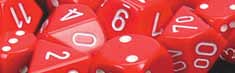 Opaque - Polyhedral 7-Die Set - Red / White