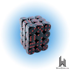 Opaque - 12mm Dice Block - Black / red