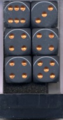 Opaque - 16mm Dice Block - Dark Grey / copper