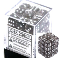 Translucent - 12mm Dice Block - Smoke / white