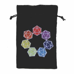 Black Oak Dice Bag - Rainbow d20