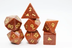 Natural Materials: 7 piece set, Red Goldstone w/ Gold