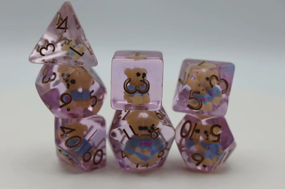 Foam Brain RPG DICE SET TEDDY BEAR