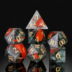 Natural Materials 7pc Bloodstone - Dice Set