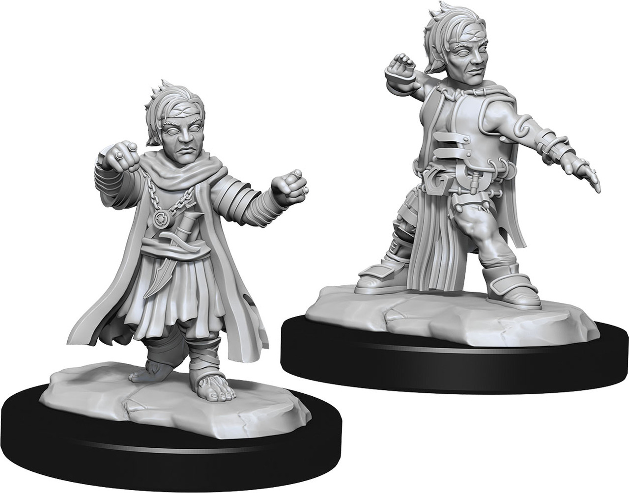 Pathfinder Deep Cuts Unpainted Minis: Halfling Monk Male