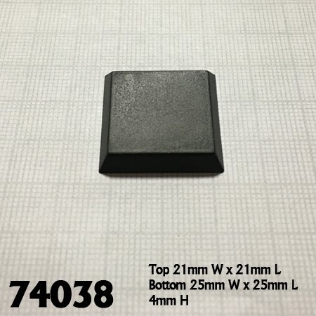 1 inch Square Flat Base 74038