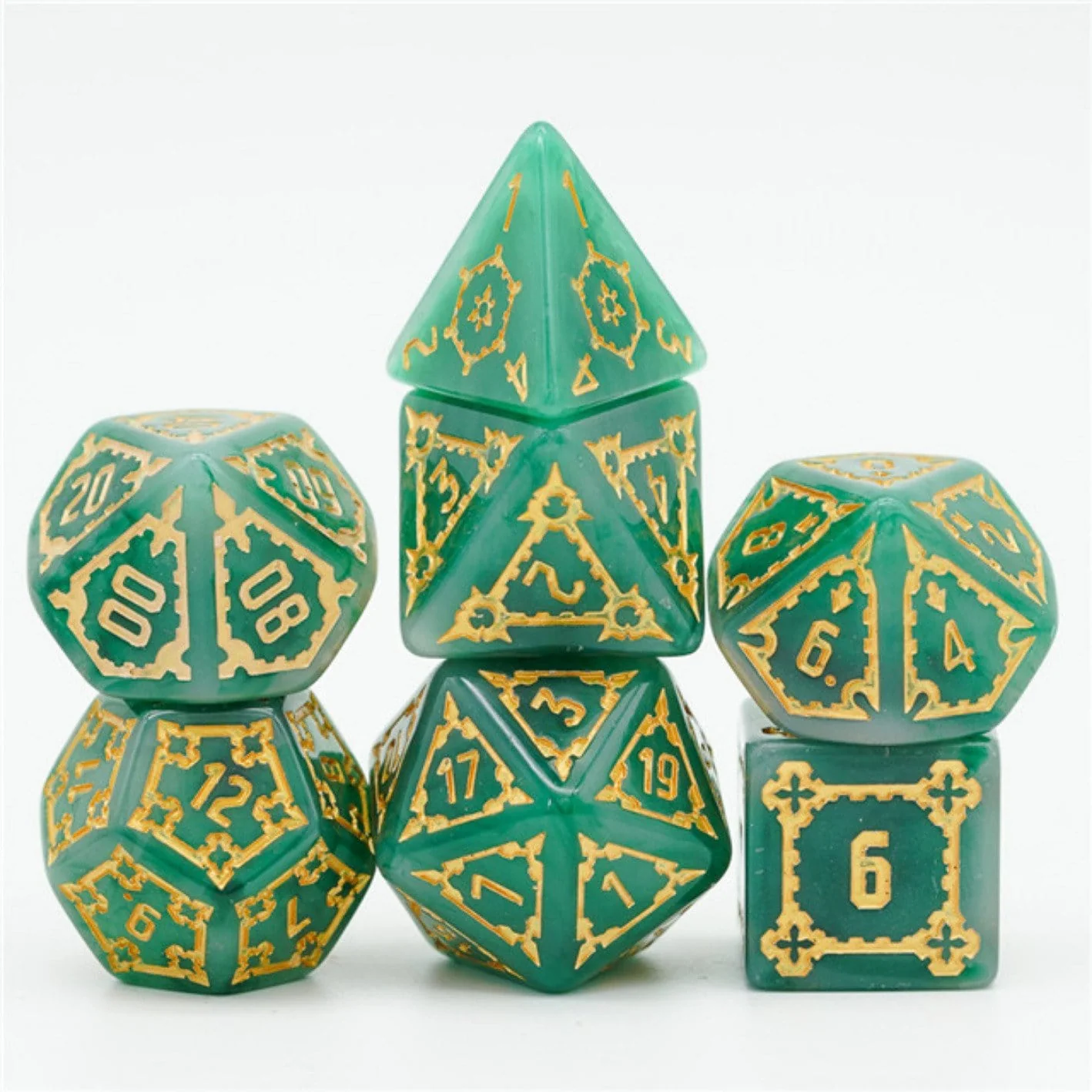 Foam Brain DICE SET - 25MM HUGE GREEN CASTLE