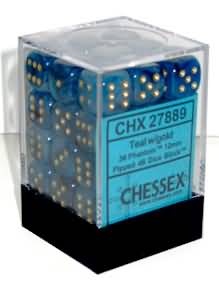 CHX 27889 Teal w/Gold Phantom 12mm d6