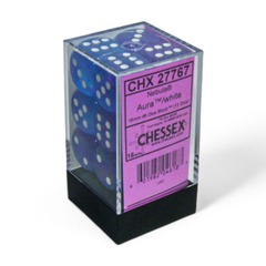CHX 27767 12 Aura/white 16mm D6 Nebula Dice Block