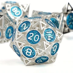 Hollow Metal Labyrinthine 7pc Set - Blue Silver