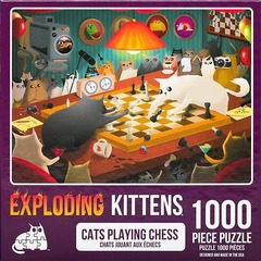 CATS PLAYING CHESS 500 PIECE PUZZLE
