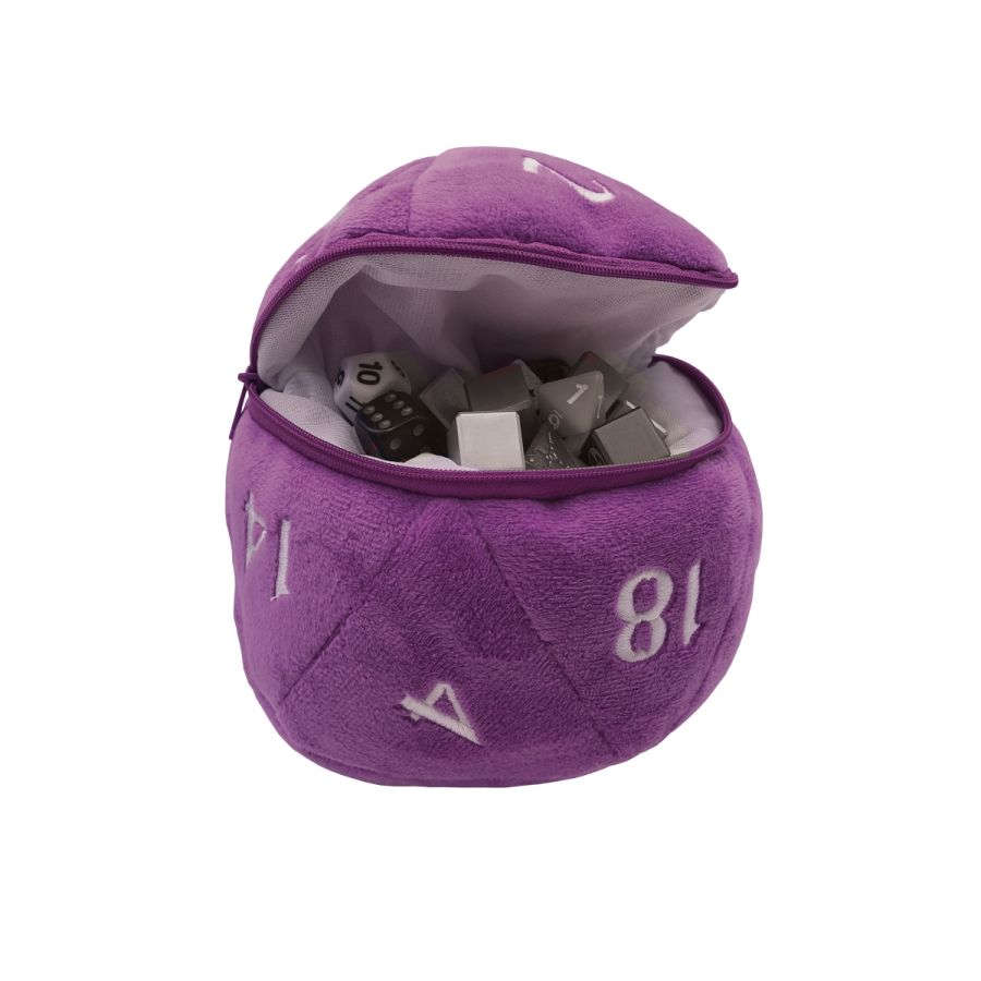 D20 Plush Dice Bag Purple