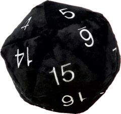 Jumbo D20 Black w/Silver Plush