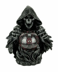 Sinister Scryer Grim Reaper Death Gothic 11in Skeleton Statue w/Plasma