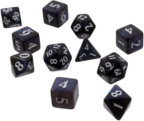 Eclipse Jet Black 11 Polyhedral Dice Set