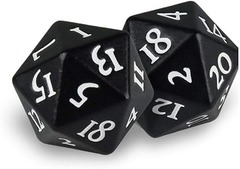 D20 Heavy Metal Black Dice Set (2ct)