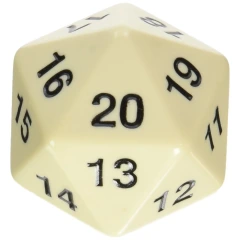 Koplow Opaque White 55mm D20 Countdown Die