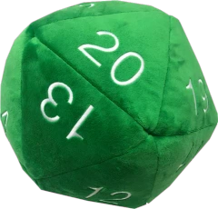 Jumbo D20 Green w/White Plush