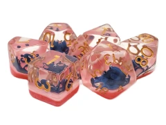 ANIMAL KINGDOM - Octopus Blue w/Red Polyhedral 7-Die Set (263)