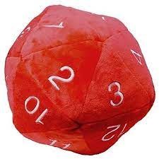 Jumbo D20 Red w/White Plush