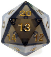 Koplow Translucent Smoke Gold 55mm D20 Countdown Die