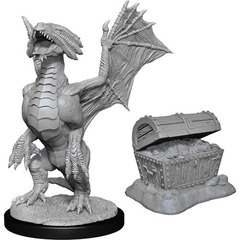 W13: Nolzur's Marvelous Miniatures - Bronze Dragon Wymling & Pile of Sea Found Treasure (90152)