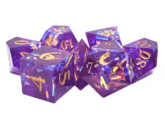 SHARP EDGED - Amethyst Blast 7pc Polyhedral Dice Set (13)