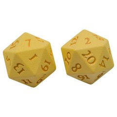 D20 Heavy Metal Vivid Yellow Dice Set (2ct)