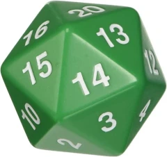 Koplow Opaque Green 55mm D20 Countdown Die