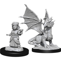 W13: Nolzur's Marvelous Miniatures - Silver Dragon Wyrmling & Dragon Friend (90153)