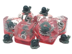 ANIMAL KINGDOM - Snails Green w/Red Polyhedral 7-Die Set (290)