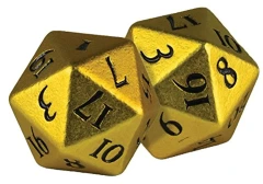 D20 Heavy Metal Yellow Dice Set (2ct)