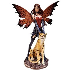 Fairy w/Leopard Statue