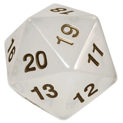 Koplow Translucent Pearl Gold 55mm D20 Countdown Die