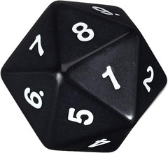 Koplow Opaque Black 55mm D20 Countdown Die
